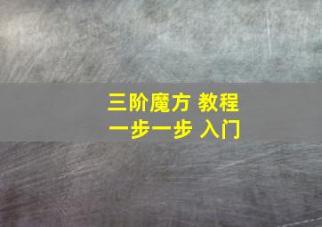 三阶魔方 教程 一步一步 入门